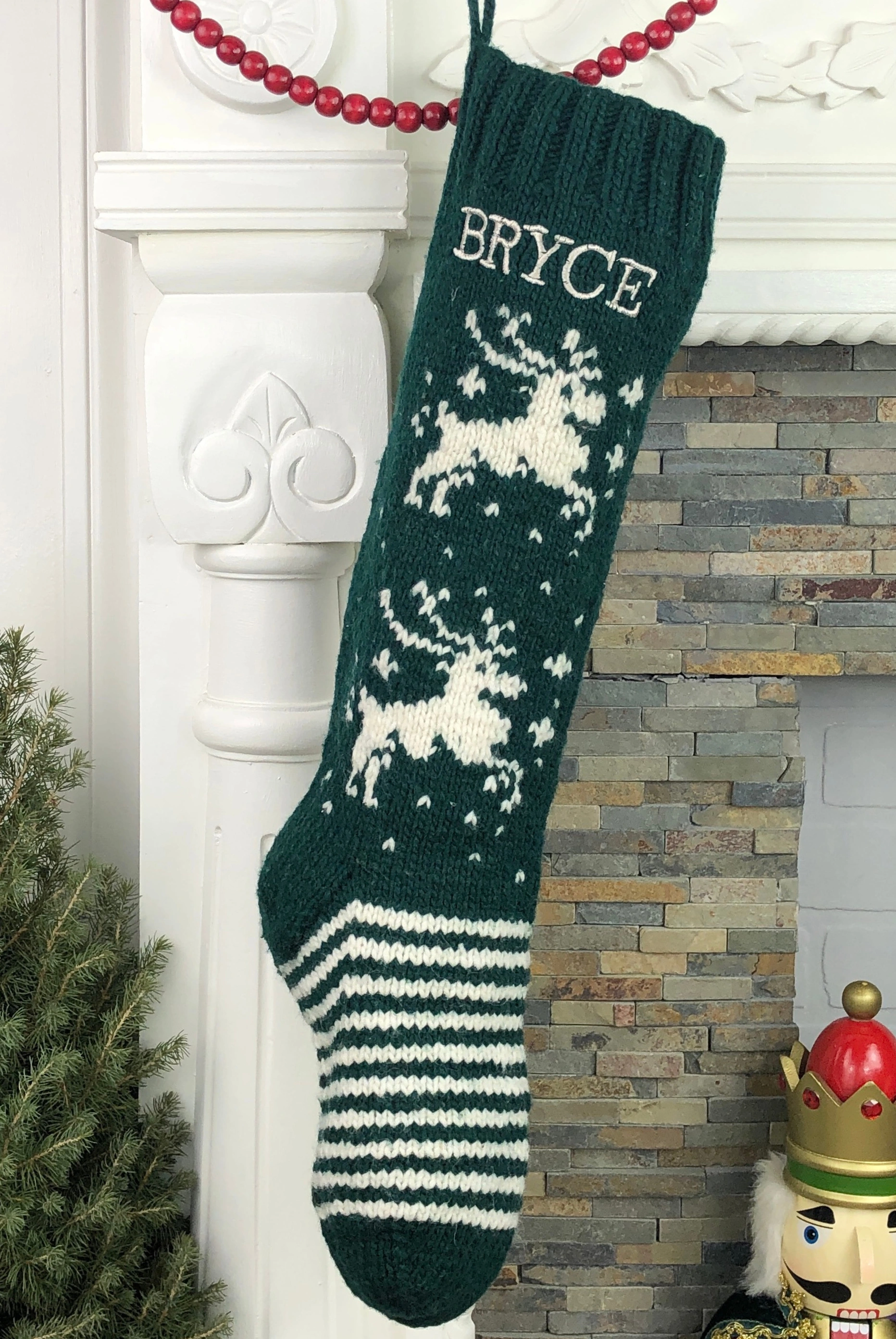 Cozy Custom Reindeer Christmas Stocking Festive Holiday Decor